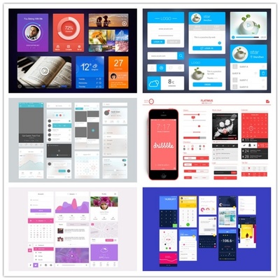 移動無線端APP手機軟件功能組件UI模塊按鈕圖標元素材設計PSD模板